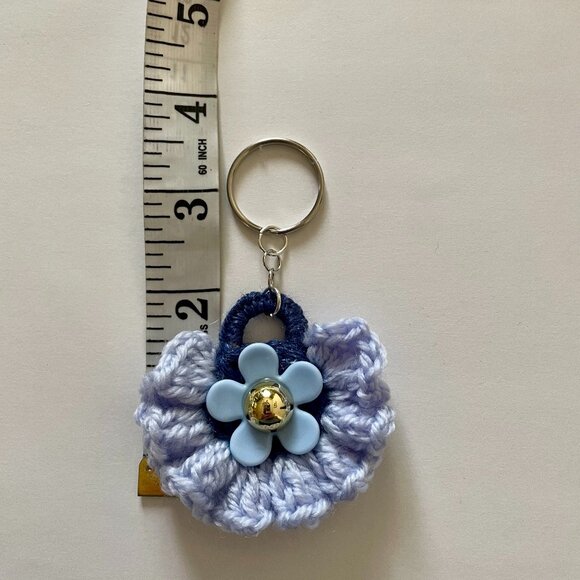 Keychain Charm, Floral Keychain, Crochet Unique Gift, Handmade Bag Charm - Picture 7 of 11